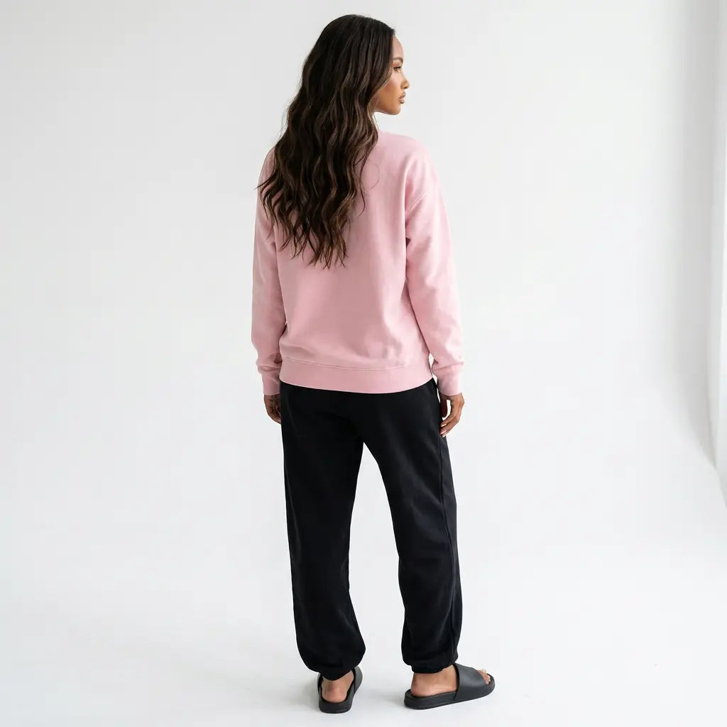 Boo Babe Fleece Reversible Casual Sweatshirt - Dusty Pink