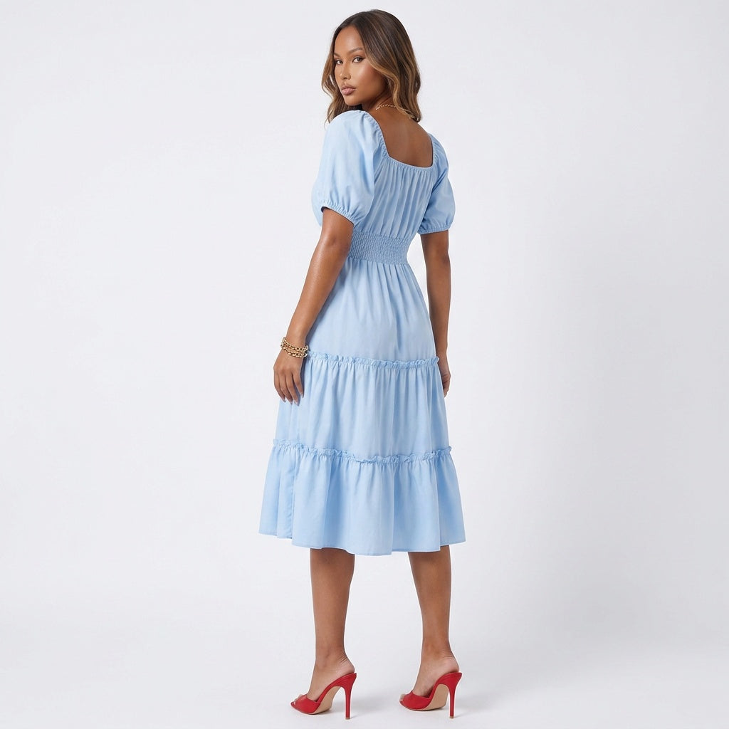 Robe évasée à volants Sky