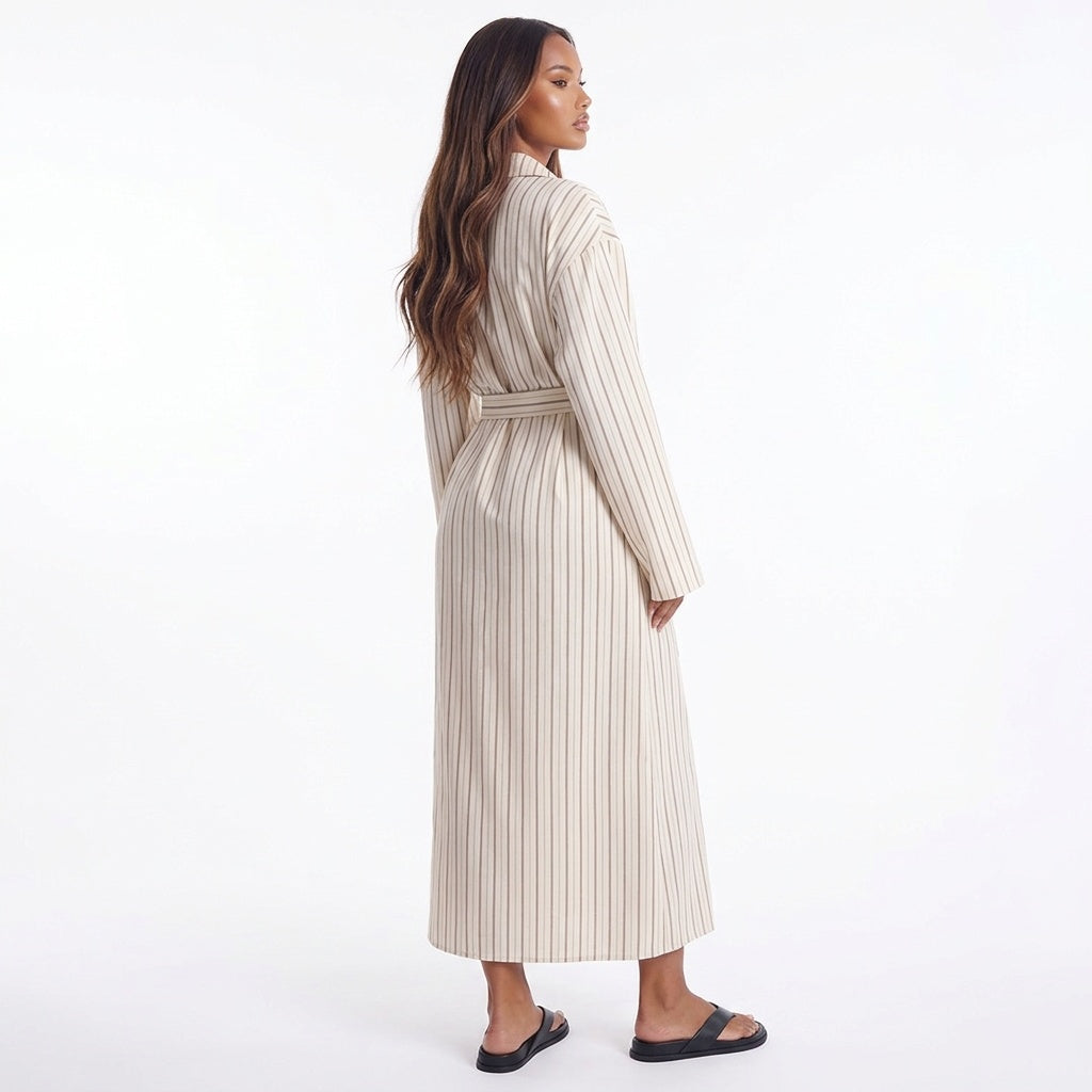 Slow Sunday Tie-Waist Striped Maxi Dress