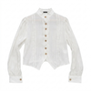 Satin-finish Victorian Button-up Top