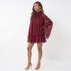 A Little Extra High Neck Ruffled Mini Dress