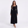 Velvet Square Neck Long Sleeve Dress