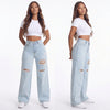 Rough Around the Edges Distressed Wide-Leg Jeans