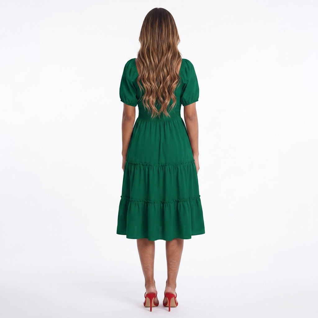 Robe évasée à volants Sky