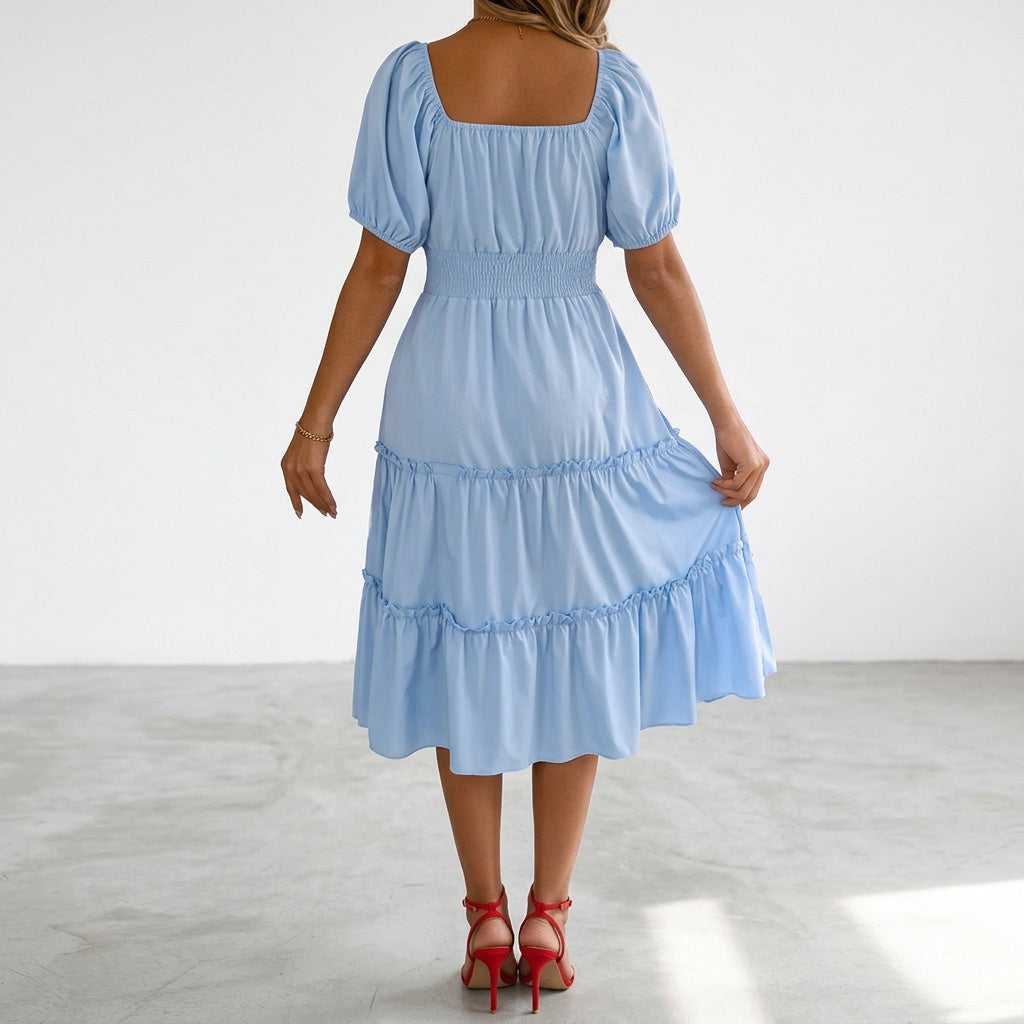 Robe évasée à volants Sky