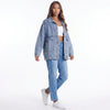 Dropped Shoulder Denim Jacket with Pockets