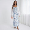 Delft Darling Sweetheart Neckline Maxi Dress