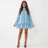 A Little Extra High Neck Ruffled Mini Dress