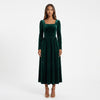 Velvet Square Neck Long Sleeve Dress