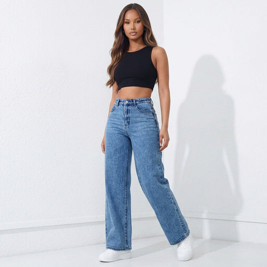 Easy Does It High-Rise Wide-Leg Jeans