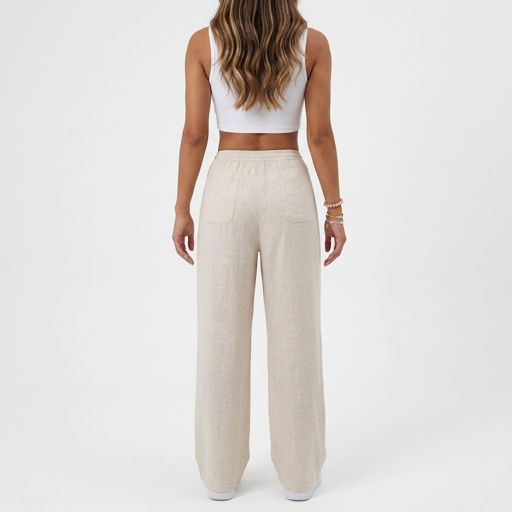 Easy Does It Linen-Blend Wide-Leg Pants