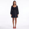 Whispered Promises Smocked Mini Dress – Black