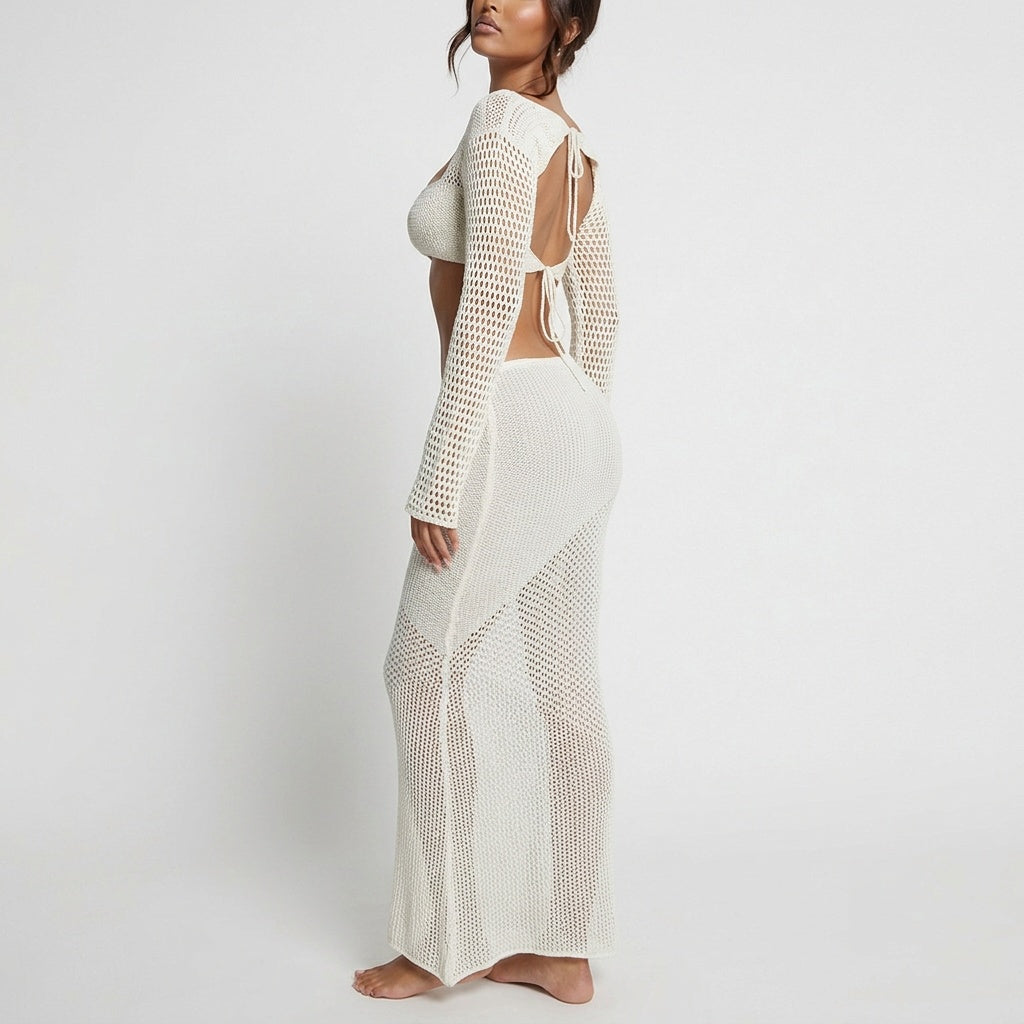 Beachside Muse Openwork Tie-Back Two-Piece Set