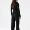 Off-Duty Ace Black Track Jacket and Wide-Leg Pants Set