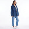 Dropped Shoulder Denim Jacket with Pockets
