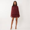 A Little Extra High Neck Ruffled Mini Dress