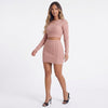 Sweet Talk Cable-Knit Cropped Sweater Skirt Set