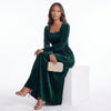 Velvet Square Neck Long Sleeve Dress