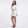 Sweet Talk Cable-Knit Cropped Sweater Skirt Set