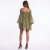 Mosslight Off-Shoulder Sheer Polka Dot Mini Dress