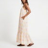 Printed Maxi Lounge Dress with Ruffled Hem