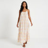 Printed Maxi Lounge Dress with Ruffled Hem