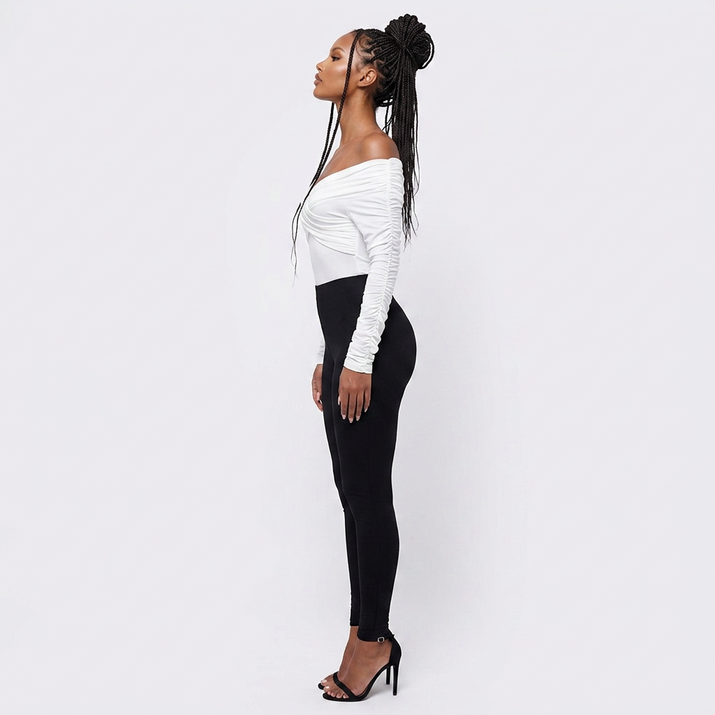 High Standards Off-Shoulder Long Sleeve Bodysuit
