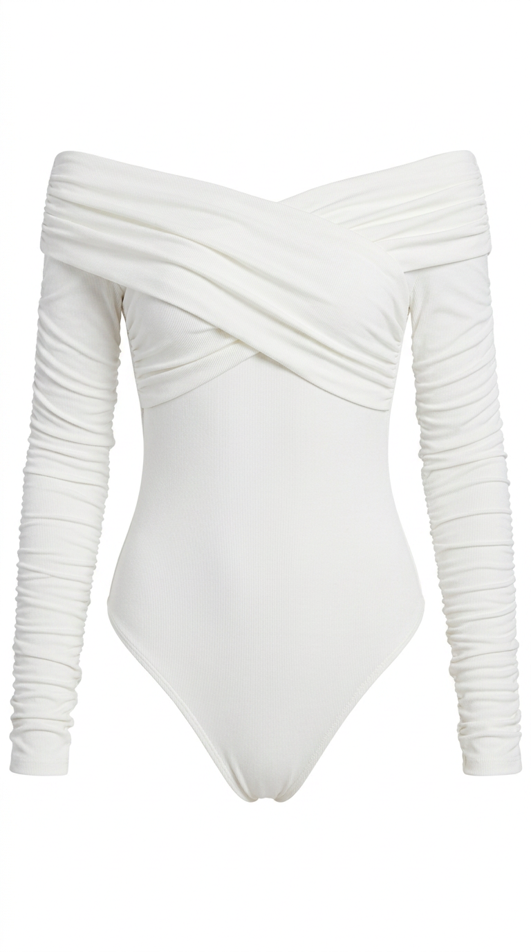 High Standards Off-Shoulder Long Sleeve Bodysuit