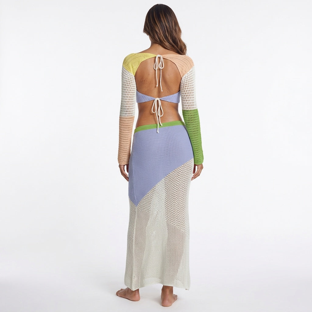 Beachside Muse Openwork Tie-Back Two-Piece Set