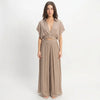 Silken Collared Wrap Top & Wide-leg Pants Set