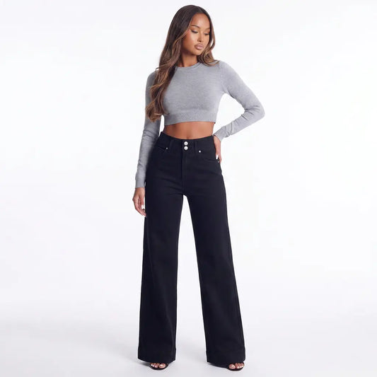 Stay In Your Lane High Waist Flared Jeans
