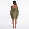 Mosslight Off-Shoulder Sheer Polka Dot Mini Dress
