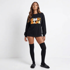 Haunt Spooky Season Long Sleeve Round Neck Sweatshirt