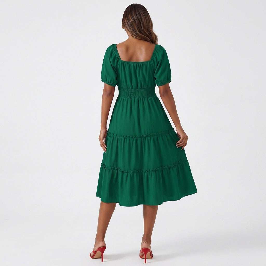 Robe évasée à volants Sky
