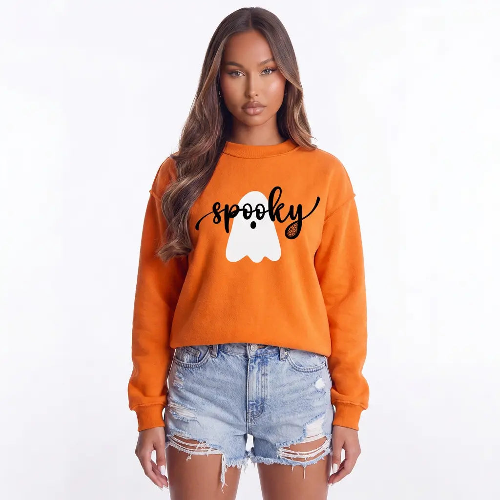 Boo Babe Fleece Reversible Casual Sweatshirt