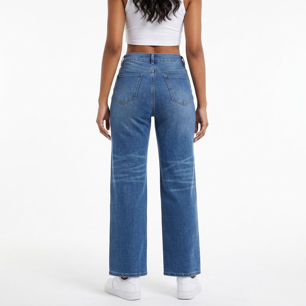 Rough Around the Edges Distressed Wide-Leg Jeans