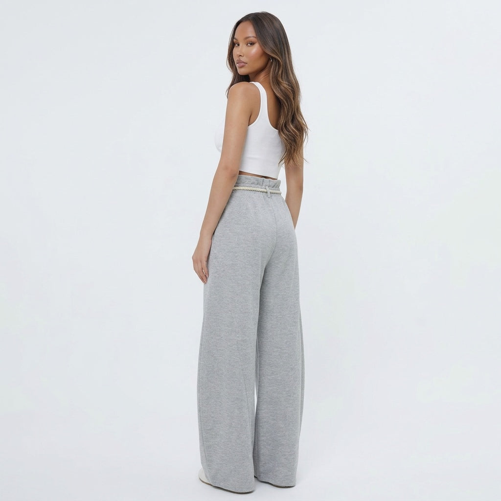 Harbor Hour Rope-Waist Wide-Leg Pants