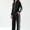 Off-Duty Ace Black Track Jacket and Wide-Leg Pants Set