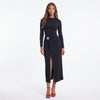 Ruched Slit Long-Sleeve Bodycon Dress