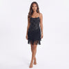 Spaghetti Strap Fringe Trim Dress