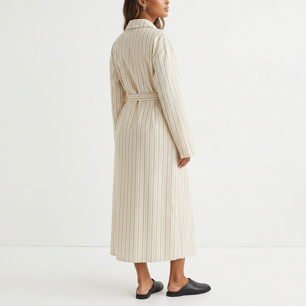 Slow Sunday Tie-Waist Striped Maxi Dress