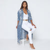 Long Sleeve Raw Hem Denim Jacket