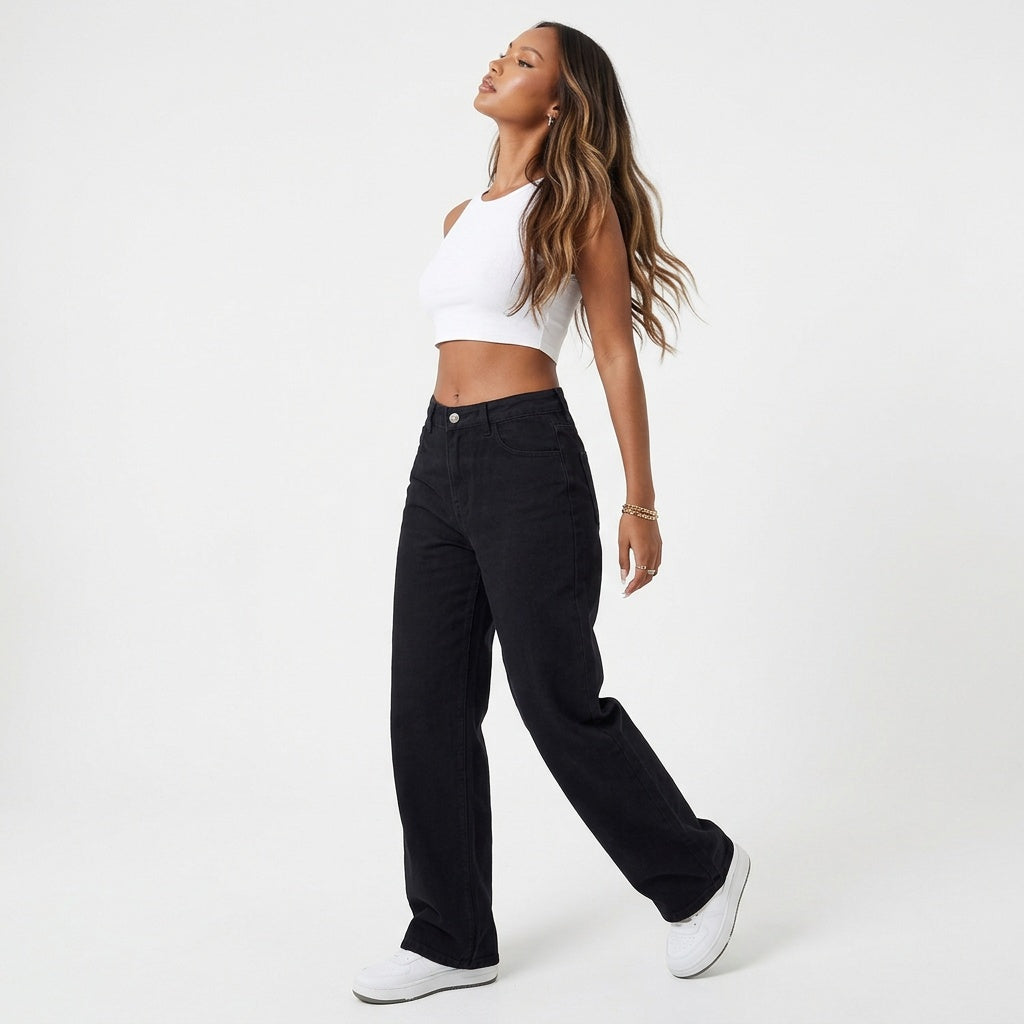 Bowline Black Wide-Leg Pants