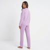 Contrast Piping Button Down Top and Pants Loungewear Set