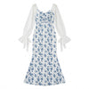Delft Darling Sweetheart Neckline Maxi Dress