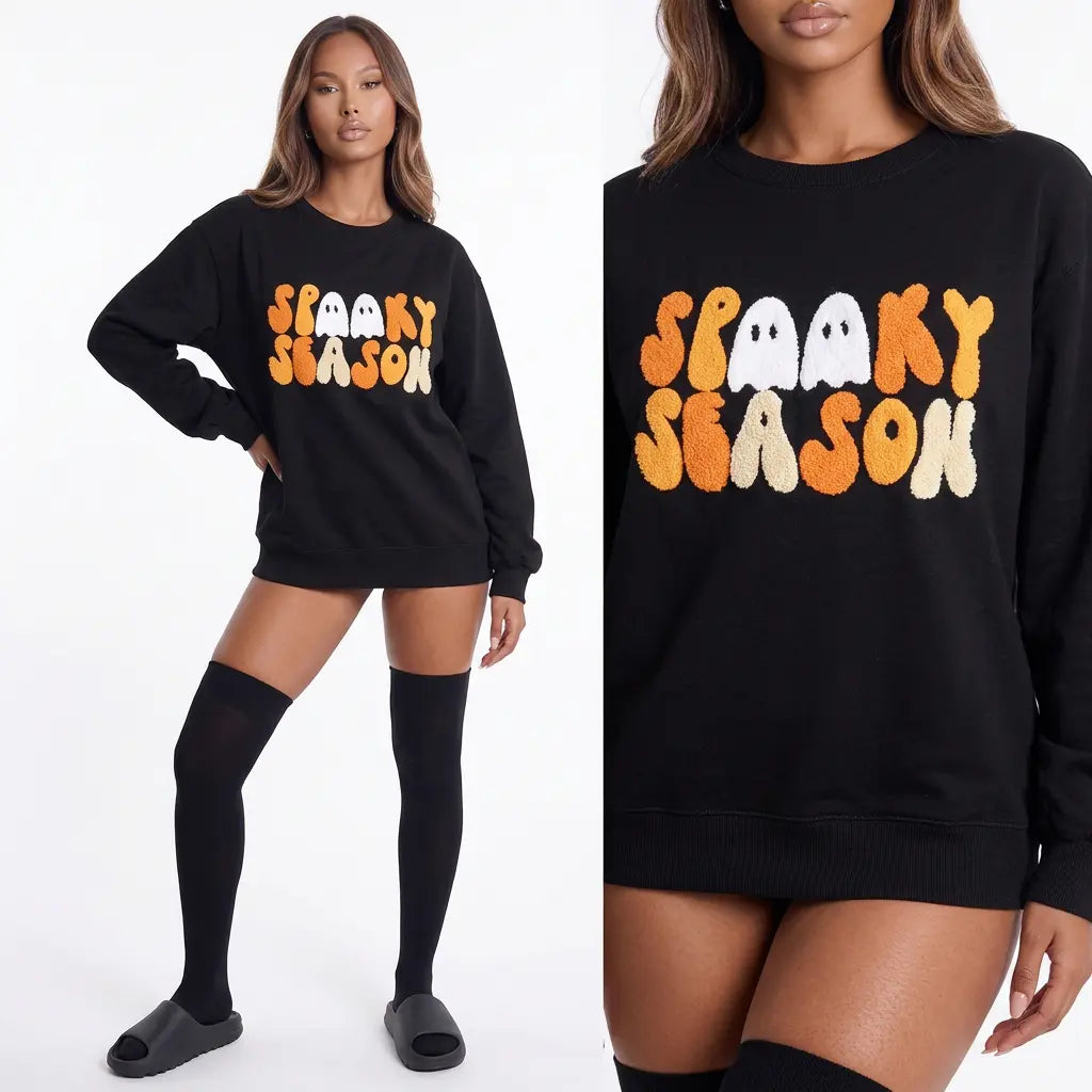 Haunt Spooky Season Long Sleeve Round Neck Sweatshirt