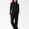 Off-Duty Ace Black Track Jacket and Wide-Leg Pants Set
