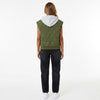 Drawstring Zip Up Hooded Vest Coat