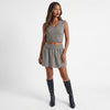 City Stroll Ribbed V-Neck Sweater Skirt Set