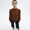 Satin-finish Victorian Button-up Top